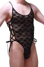 Bodythong Lacets Lace Black