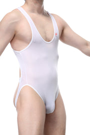 Body jockstring Perruel Plum White